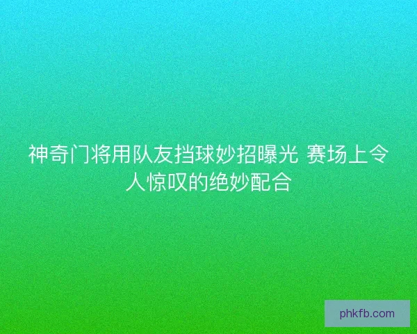 神奇门将用队友挡球妙招曝光 赛场上令人惊叹的绝妙配合